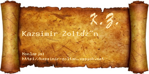 Kazsimir Zoltán névjegykártya